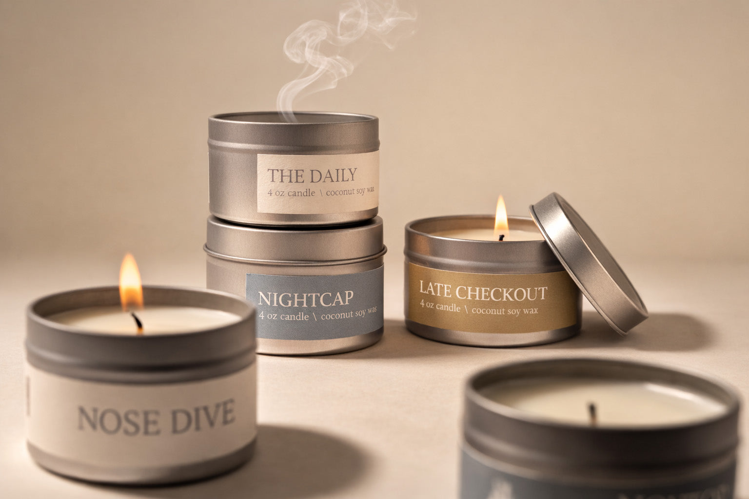 Late Checkout 4oz mini candle by Nose Dive
