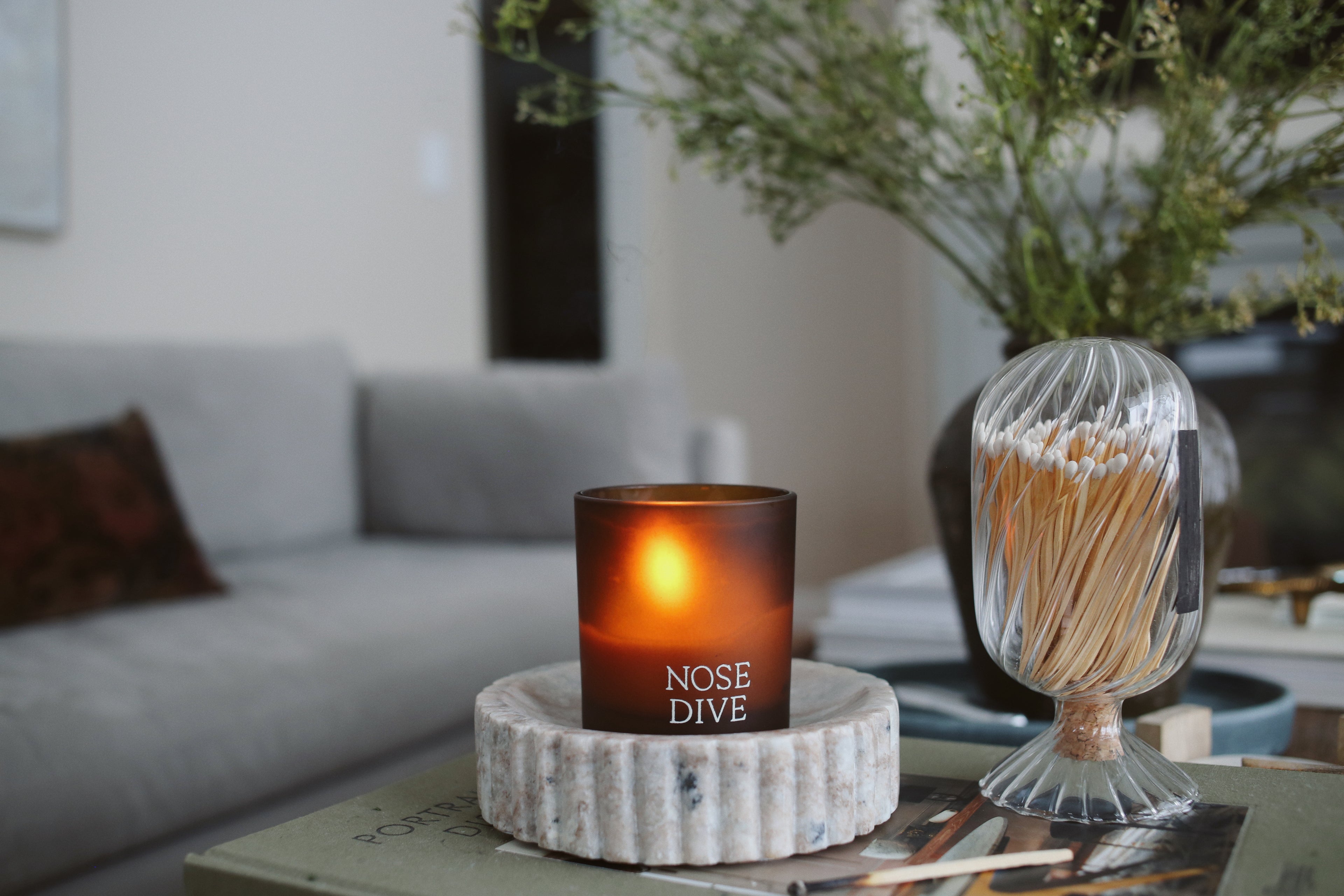 nose dive scent candles; coconut soy candles; luxury candles